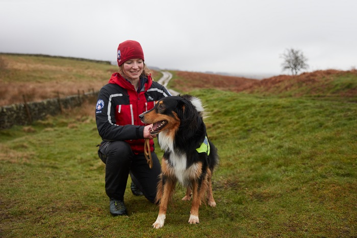 Rachael Gatehouse with Mountain Rescue dog